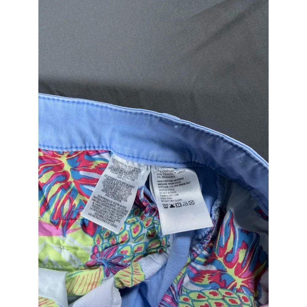 Tommy Bahama Boracay Light Blue Cropped Chino Pants Womens 16 Stretch Cotton